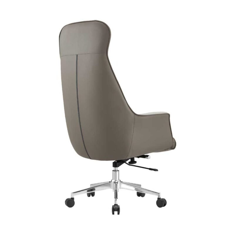 Premium luxury office chair with high back support and chrome wheeled base