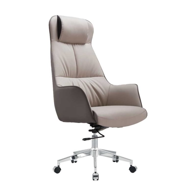 ide view of executive high back office chair with padded ergonomic design