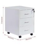 3 Drawer Mobile File Cabinet White - Image 2