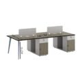 4-person office workstation with Metal legs and Lockable Drawer - Image 2