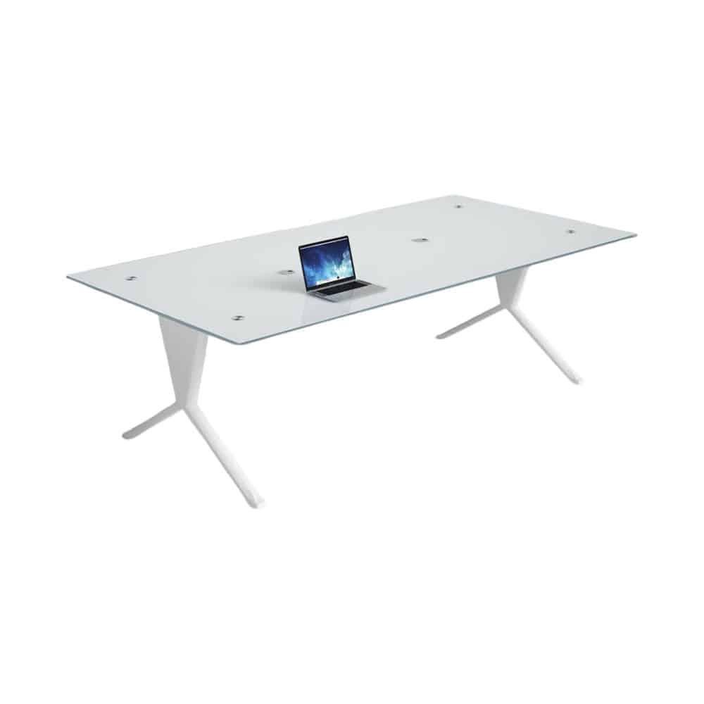 Squire-Meeting-Table-Glass.jpg Evergreen Glass Meeting Table White - Image 1