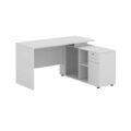 Modern White Executive Office Desk with Side Storage - Image 2