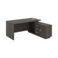 Luxe Executive L-Shaped Desk Coffee Finish - Image 2