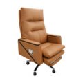 High back recliner office chair brown